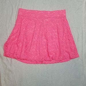 Bright pink rue21 lace skater skirt size XL